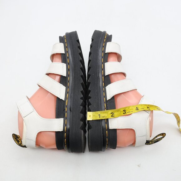 Dr. Martens Blaire Women's US Size 7 White Hydro Leather Platform Sandals - Picture 6 of 11